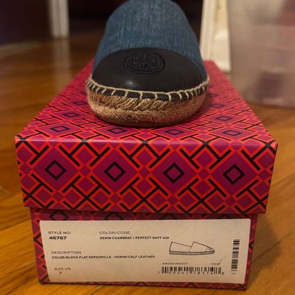 Tory Burch Blue and Brown Espadrilles - Picture 2 of 2